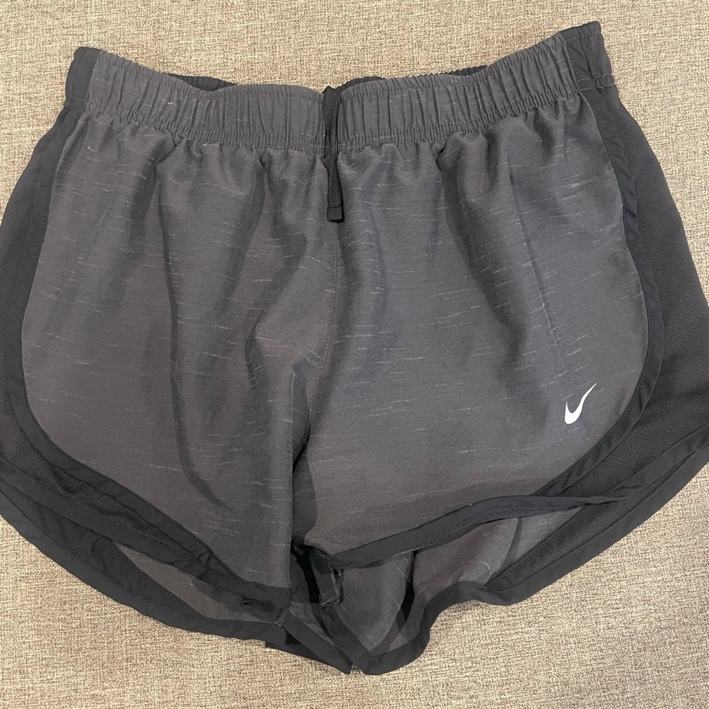 Nike Dri-FIT Women's Grey/Black Tempo Track Shorts - Medium